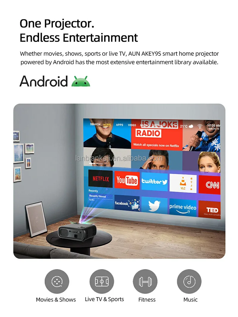 Full HD Android Projector AUN  - Home Cinema Theater recension och pris