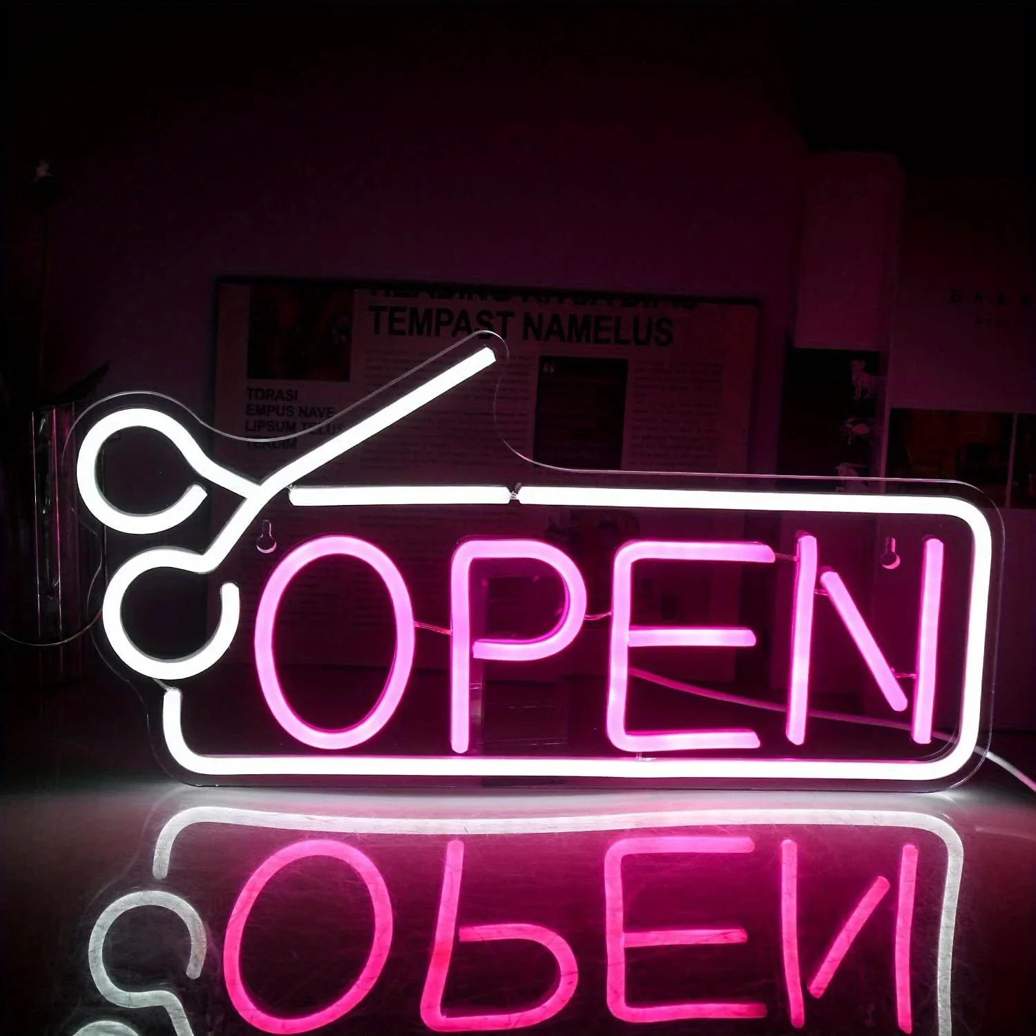 Scissors Open Neon Sign for Bu - Home Cinema Logo recension och pris