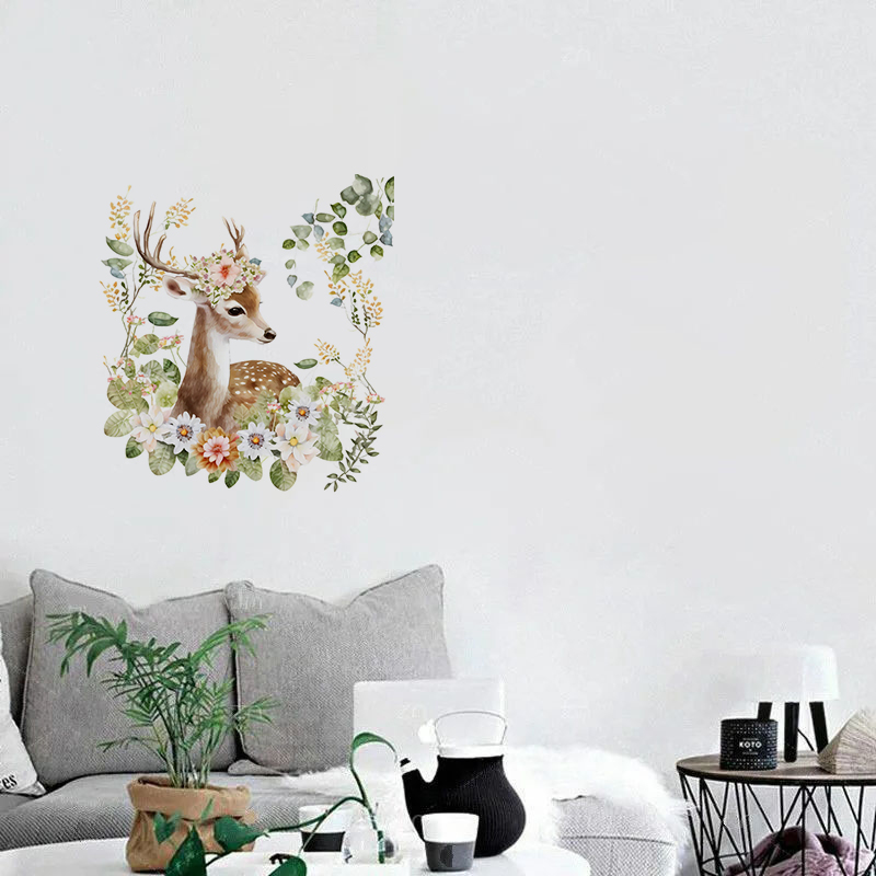 C400#Cute Deer Wall Sticker Ki - Home Cinema Wall recension och pris