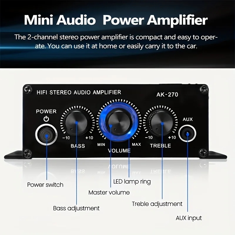 AK-270 HiFi Stereo Amplifier 4 - Home Cinema Theater recension och pris