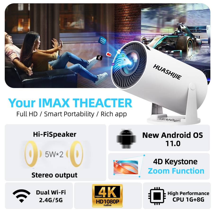 4K home theater projector, bui - Home Cinema Speaker System recension och pris