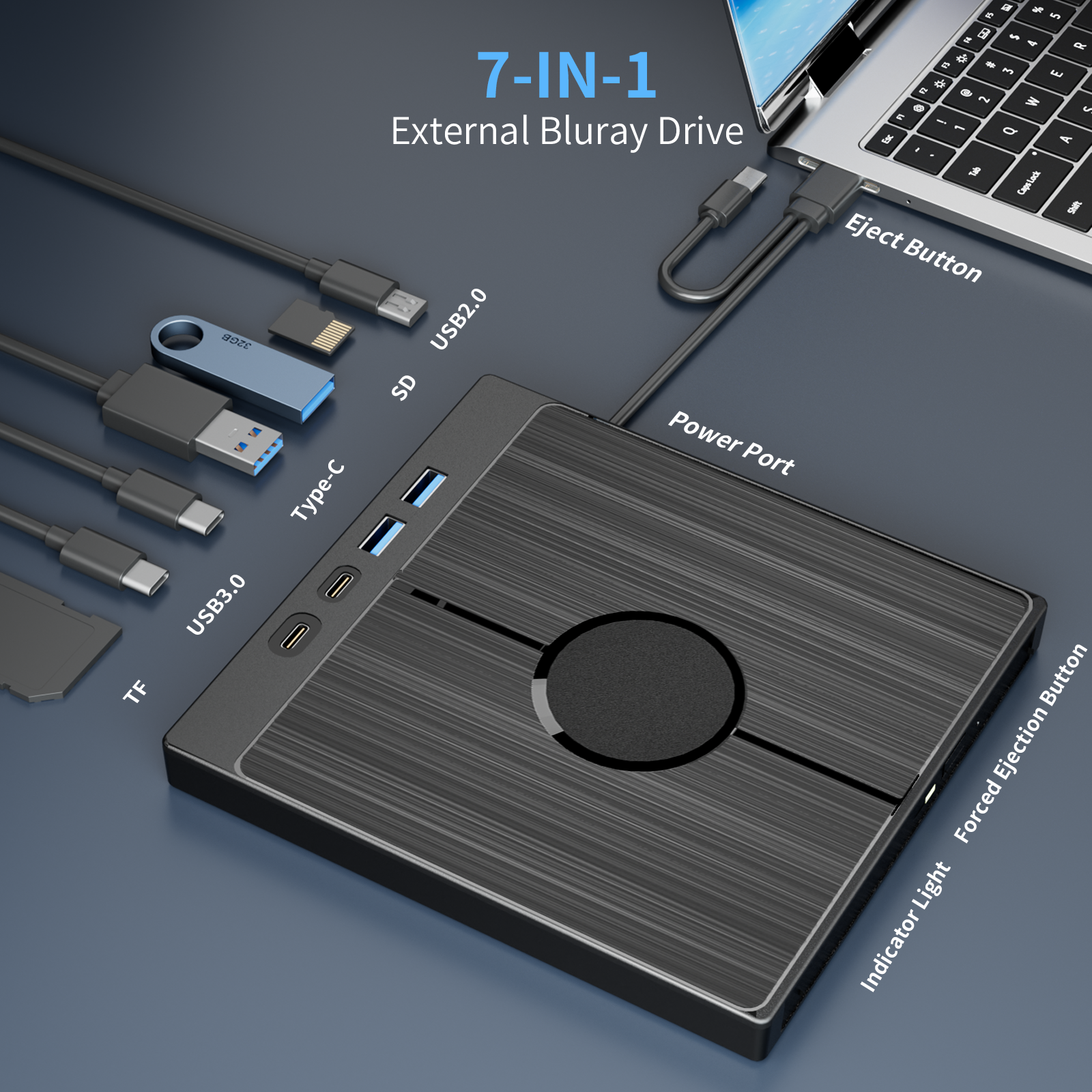 7 in 1 External Blu Ray Drive  - Blu Ray Disc Player recension och pris