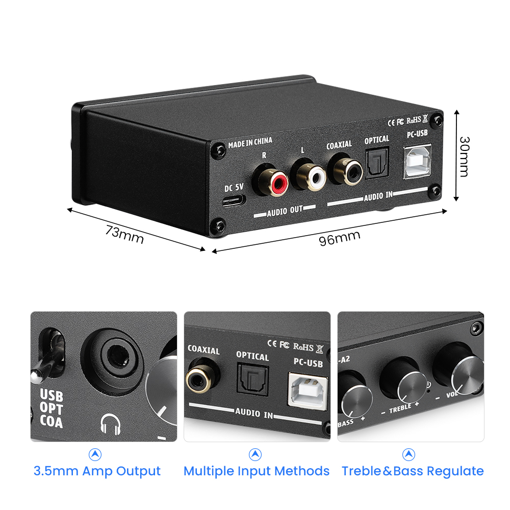 AIYIMA DAC-A2 HiFi Audio Decod - Surround Sound Decoder recension och pris